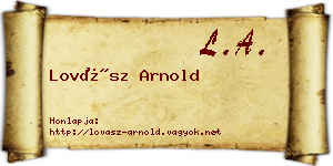 Lovász Arnold névjegykártya