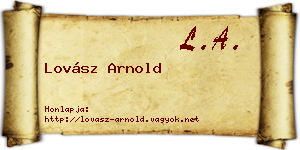 Lovász Arnold névjegykártya