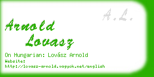 arnold lovasz business card